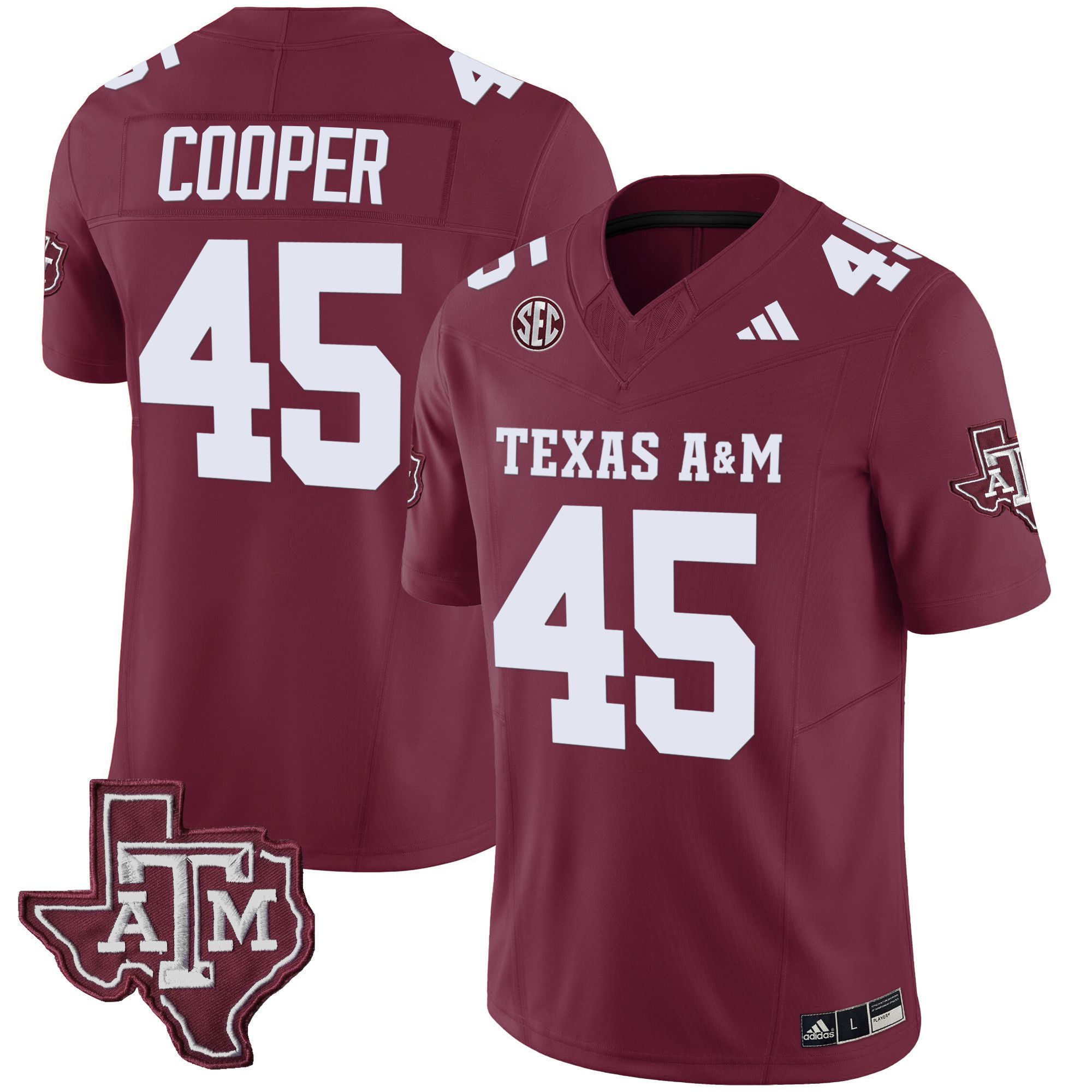 Men Texas A&M Aggies #45 Cooper Red 2024 Vapor Limited NCAA Jersey style 1->indianapolis colts->NFL Jersey